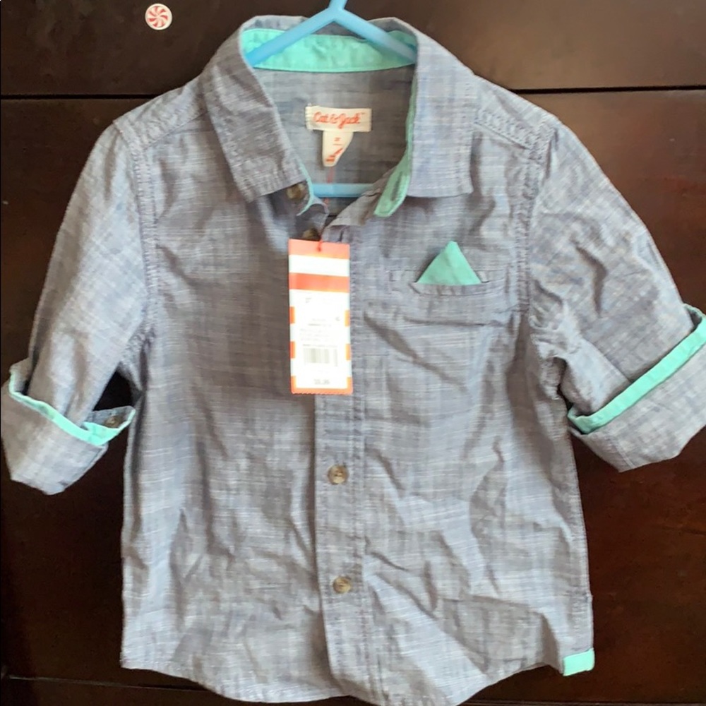 Denim Shirt with Pocket Square retail.